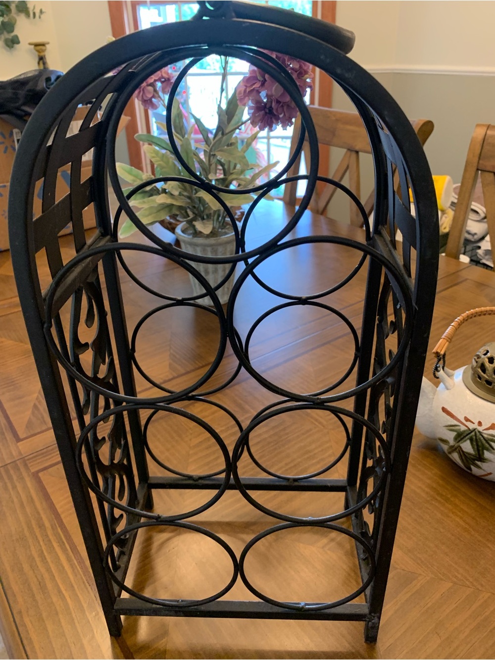 Vintage Wine Rack Arthur Umanoff Style 7 Bottle Metal MCM Great Condition